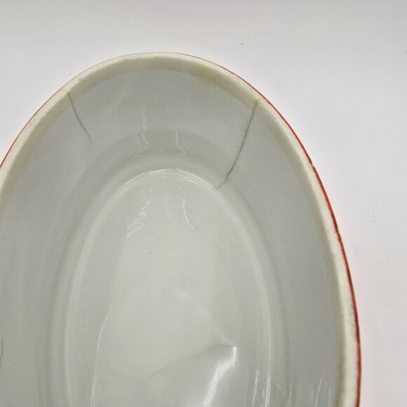 Vintage Ceramic Oval Serving Dish MCM Style 1950s Covered Bowl Good Condition - Picture 9 of 13